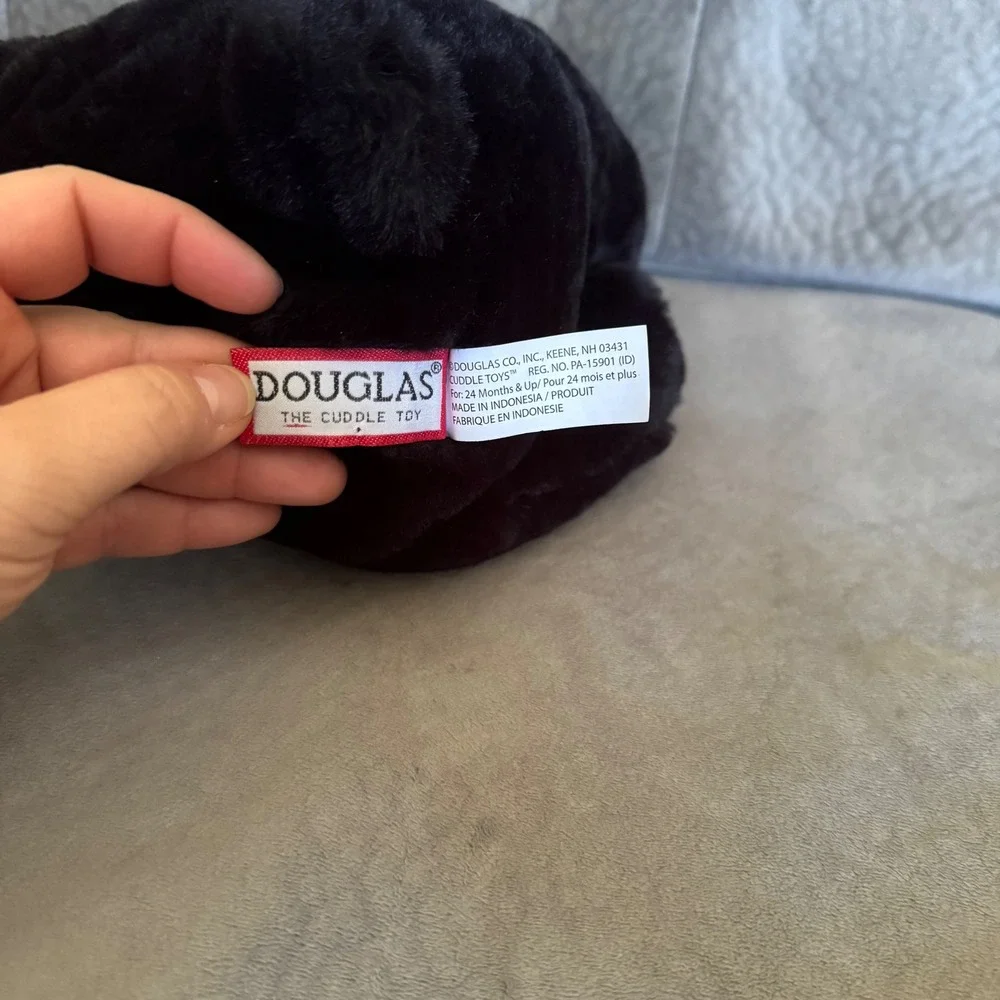 Douglas Black Bear Plush The Cuddle Toy Seated Stuffed Animal 9